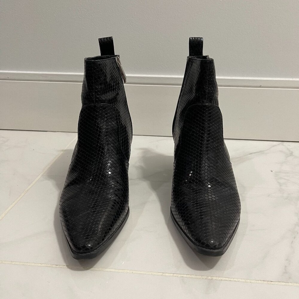 Zara Textured Heeled Ankle Boots Size US 9